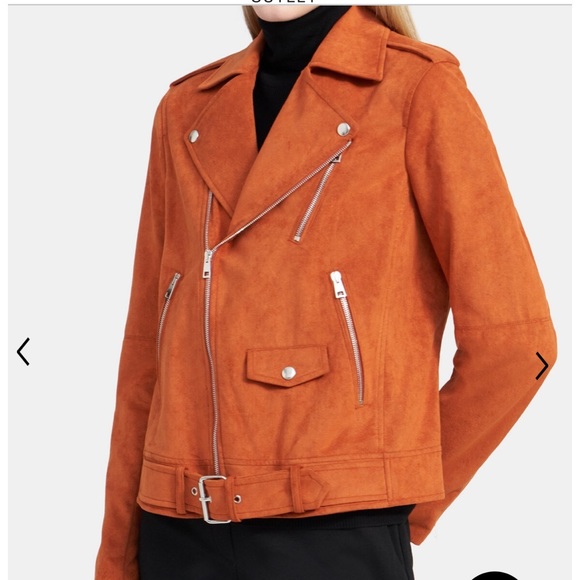 THEORY  moto Jacket . Faux suede. Navy blue . - Picture 2 of 7